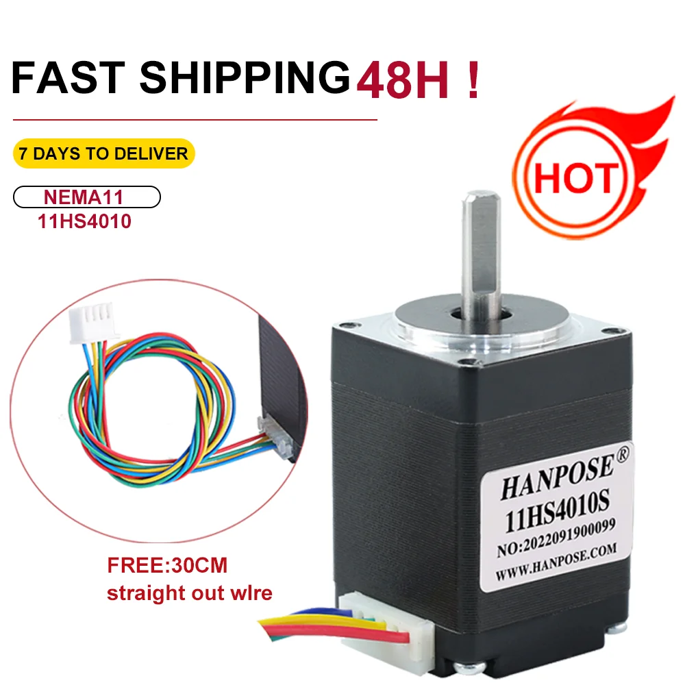 28 stepper motor High torque 0.12N.m 1.0A 11HS4010 4 wires for CNC router 1.8 Degree for 3D printer NEMA11 Stepper Motor