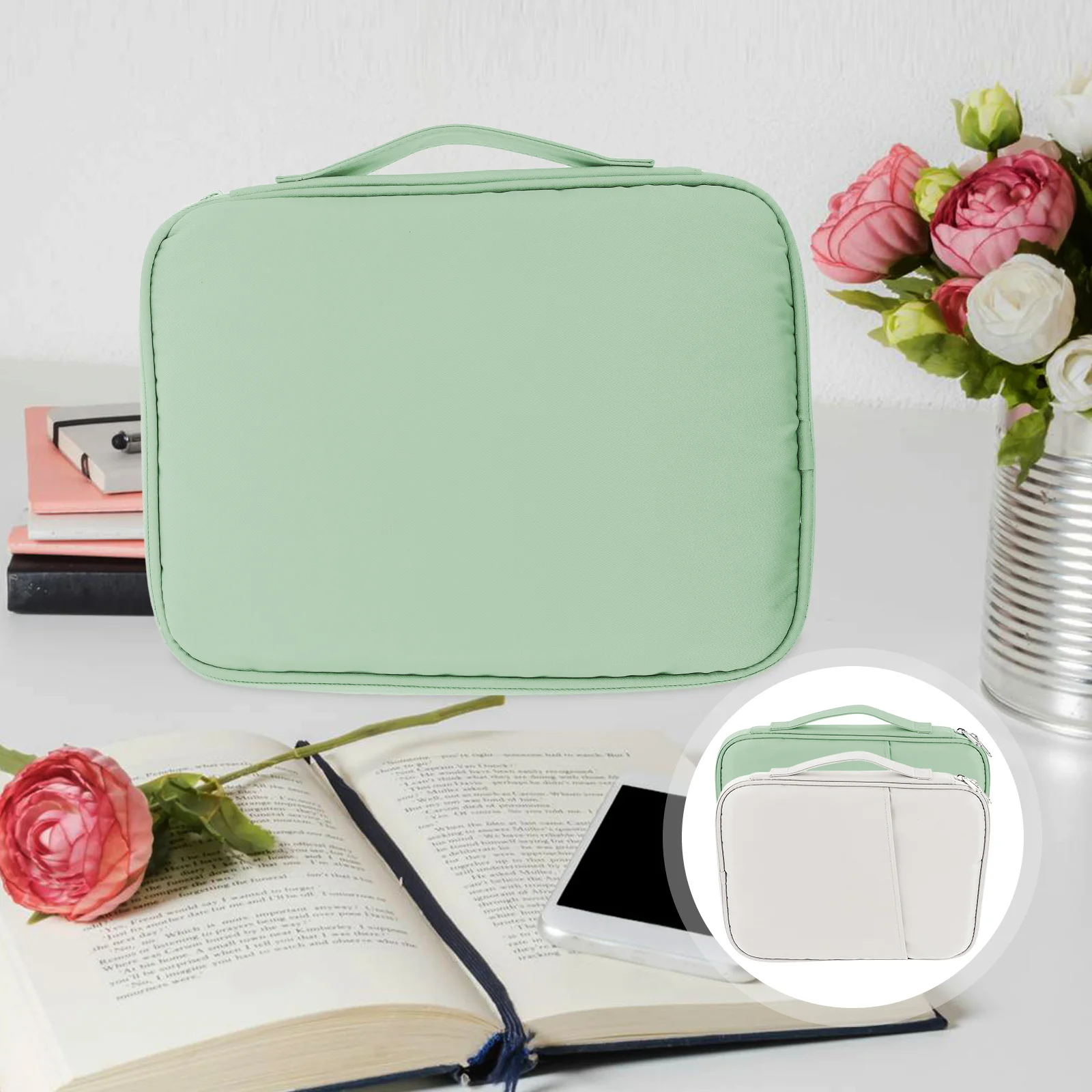 

2pcs Tablet Sleeve Bag For Business Travel Waterproof Multilayer Case Fit 10-12 Inch Devices Carry Pouch Organizer Laptop