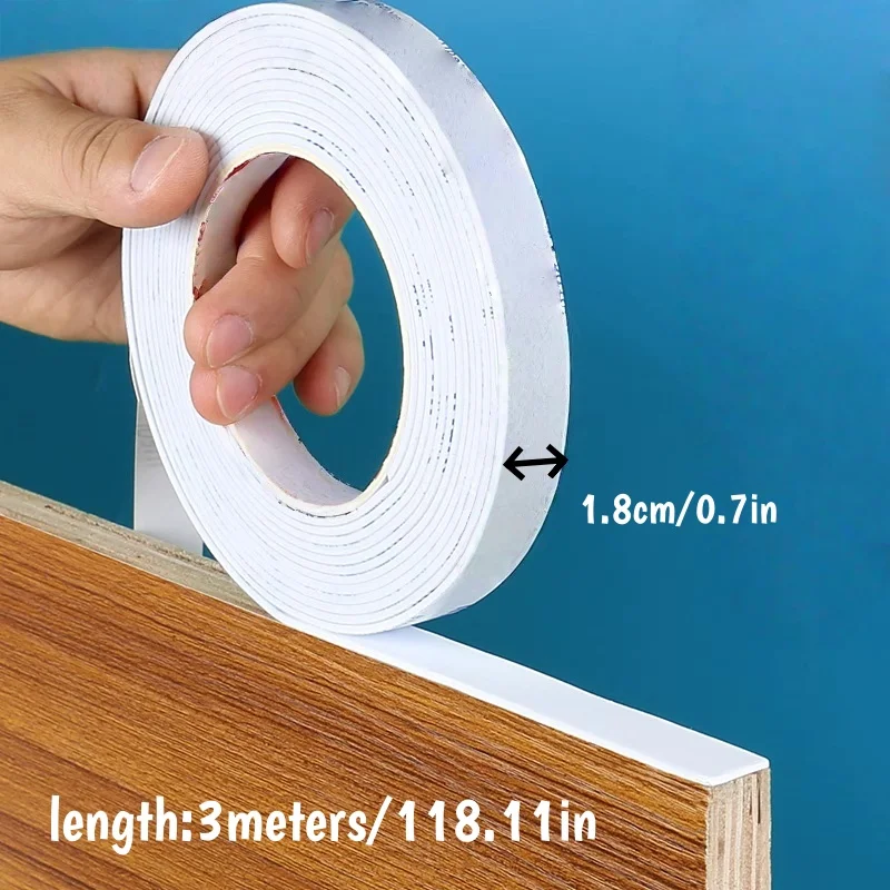 1pc 10m/393.7in Edge Band Stickers Self-adhesive Decorative Strips Edge Banding for Furniture Table Cabinet Board Covering Wood