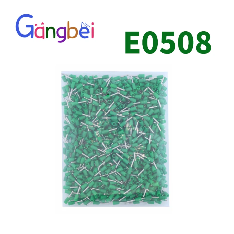 

E0508 Wire Copper Crimp Connector Insulated Cord Pin End Terminal 22AWG 0.5mm green