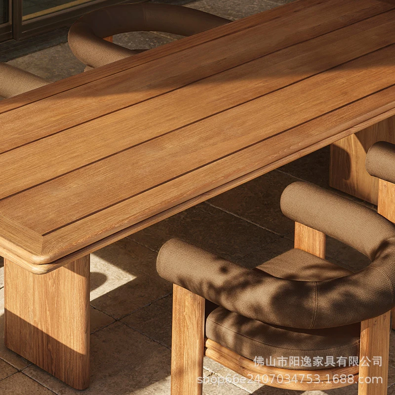 

Уличные столы и стулья для отелей, террас и садовых гостиниц, водонепроницаемые, устойчивые к коррозии, из тикового дерева в скандинавском стиле для дворов.