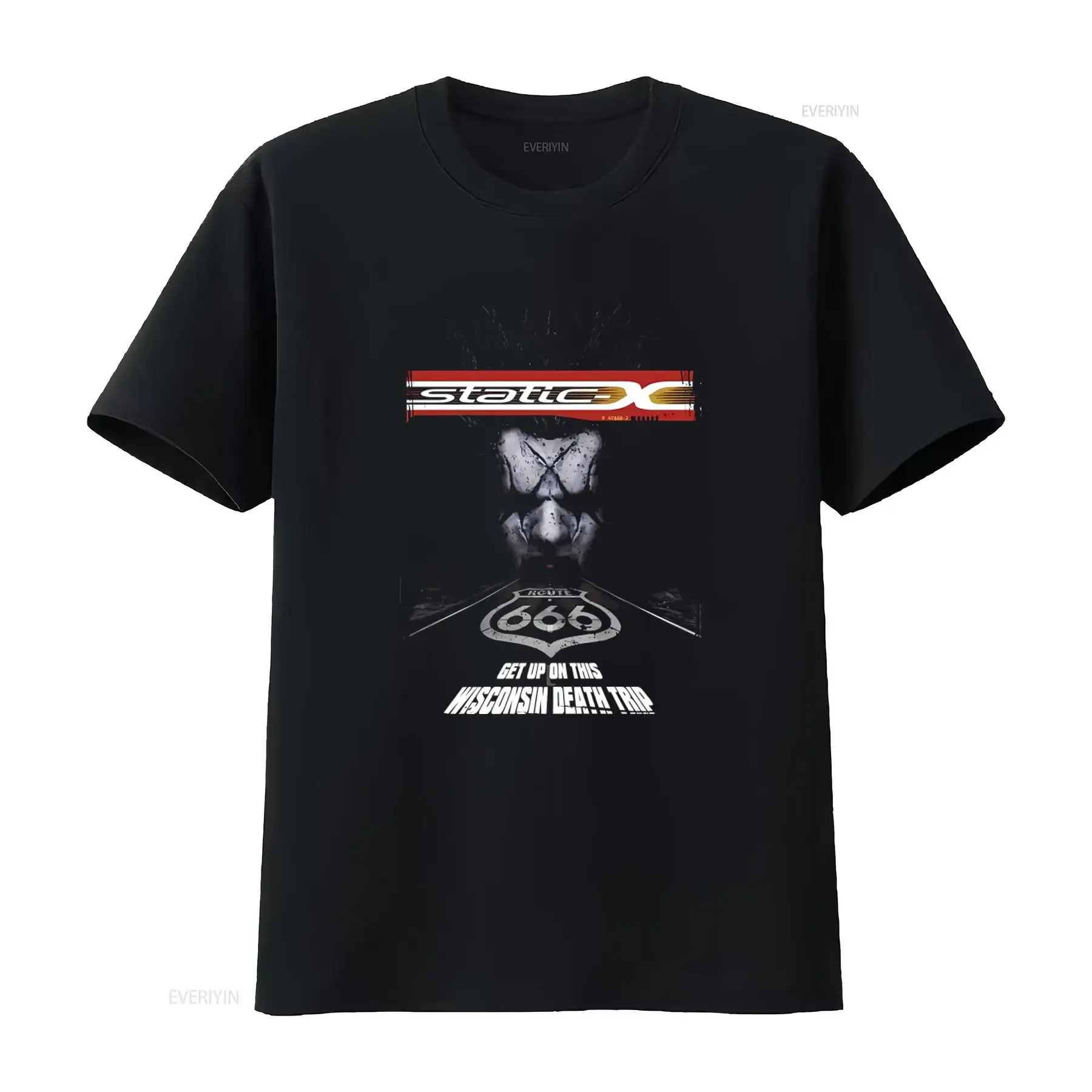 Static X Wisconson Route 666 Tour Freak 3XL T Shirt Rock Band Design for Men vintage Washed Soft Stylish Slightly Breathable