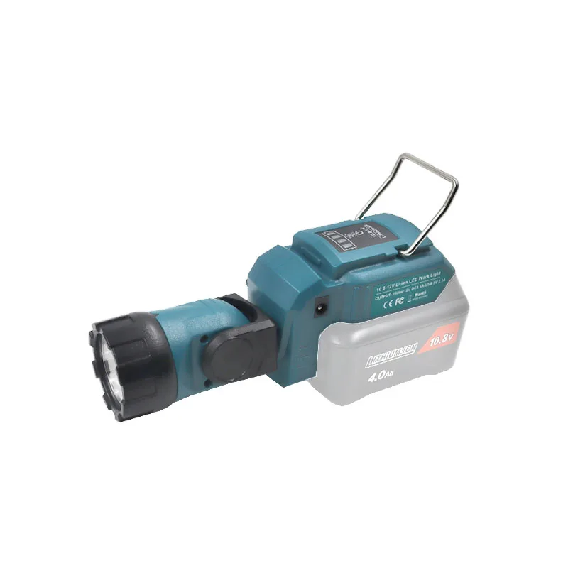 Imagem -03 - Portátil Spotlight Led Luz de Advertência Trabalho Lâmpada Lanterna Carregador Usb para Makita Bl1021 Bl1041 10.8v 12v Li-ion Bateria Azul