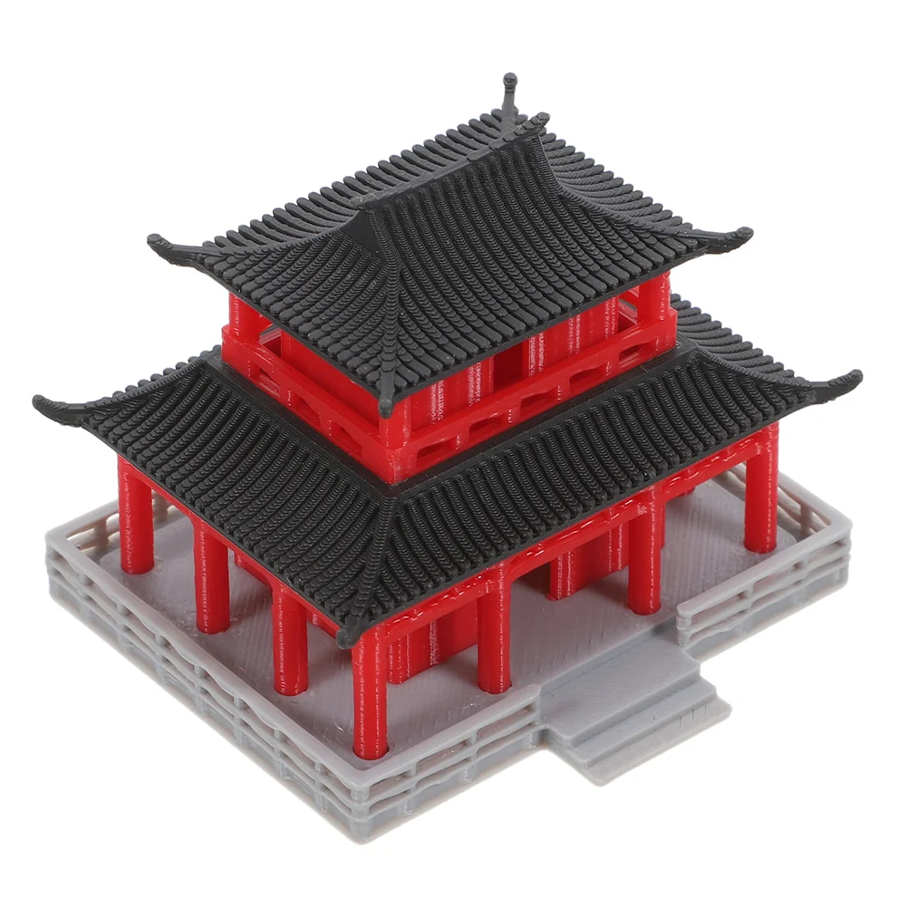 Decorate Ancient Building Model Aquarium Pavilion Ornaments Polylactic Acid Plastic Mini Garden