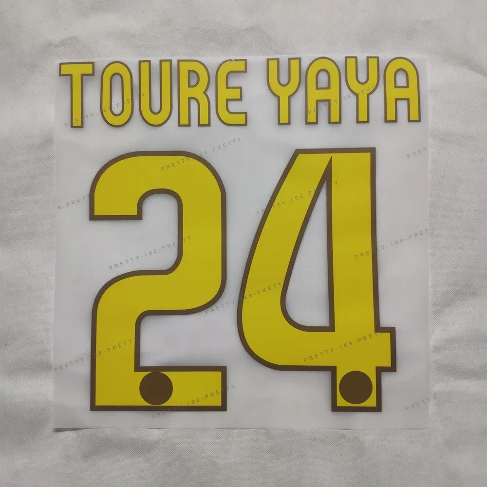 Super A Retro 0809 2008 2009 toure yaya Barce home away number font print, Hot stamping patches badges