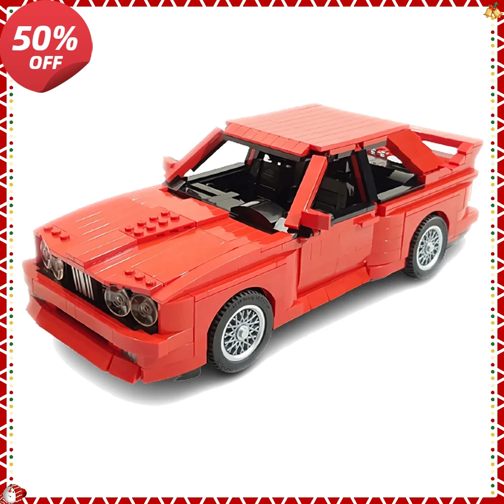 Gobricks MOC City Sports Car M3 Building Block Model City Rally High-horsepower Sports Red Car Brick Toys Kids Birthday Gifts