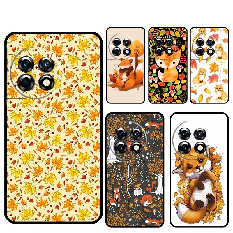 Funda de hojas de otoño para OnePlus 12 12R 13 R 11 9 10 Pro 8T 9RT 10T OnePlus Nord 4 CE 2 3 Lite N20 N30