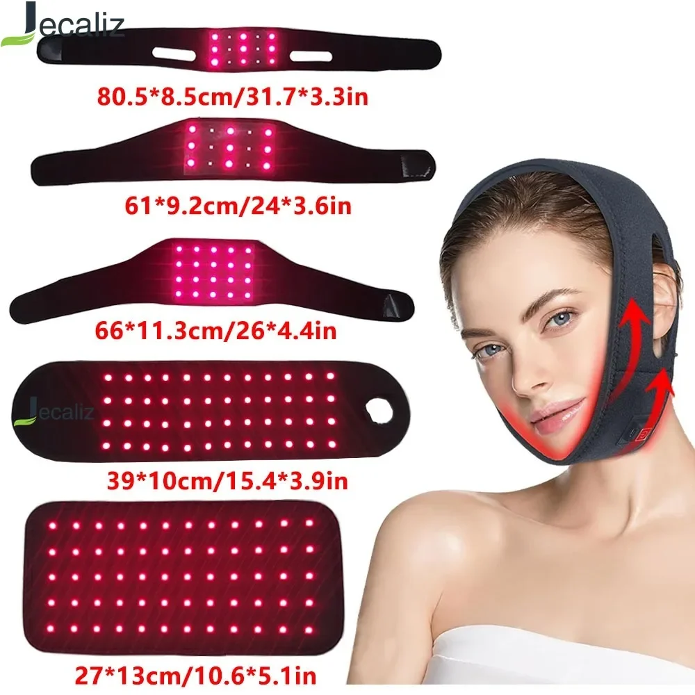 Red＆Infrared LED Light Therapy Belt Full Body Pain Relief Wrap Burn Fat Wrap Slimming Machine Waist Neck Wrist Chin Hand Pad