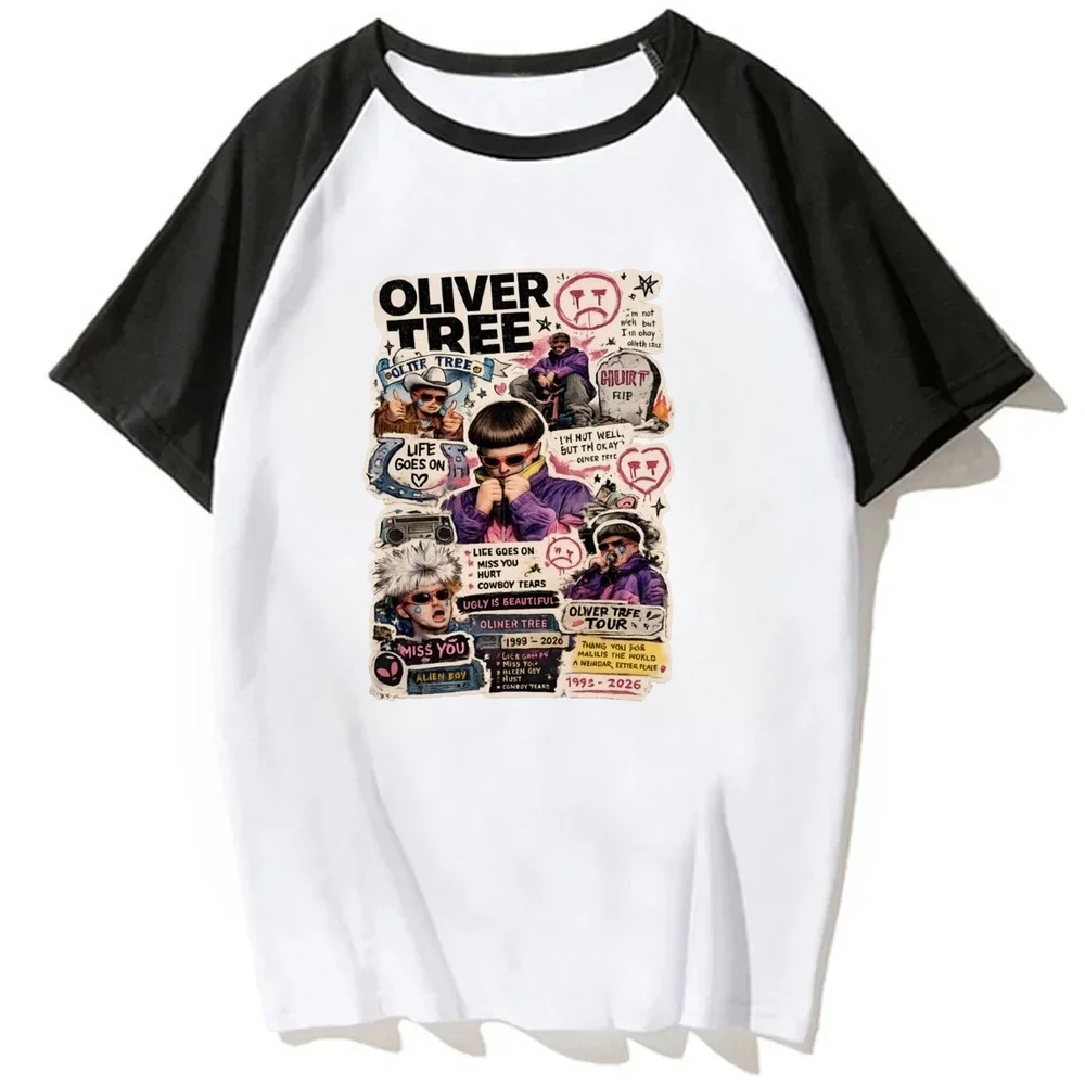 Oliver Tree t-shirt female 80s anime kawaii top tees grunge manga 80s Retro clearance sales