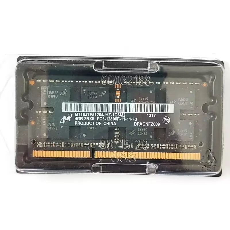 ไมครอน DDR3 RAMS 4GB 1600MHz หน่วยความจำแล็ปท็อป Ddr3 4GB 2RX8 PC3-12800F-11 SODIMM 1.5V