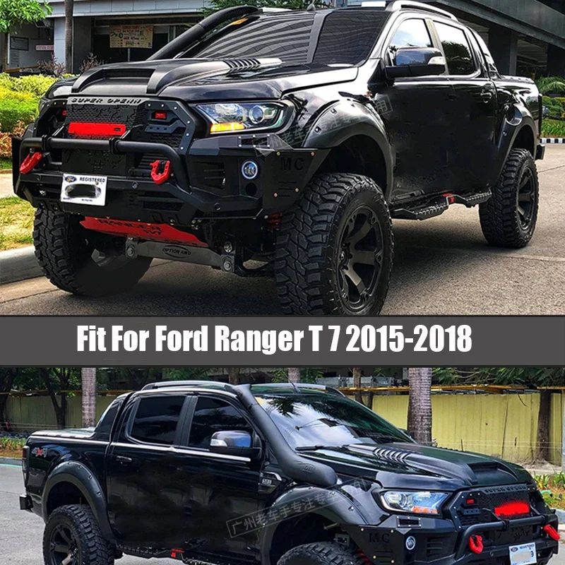 

ABS Black Bonnet Scoop For Ford Ranger T7 Wildtrak For Ford Everest Endeavour 2016 2017 2018 2019