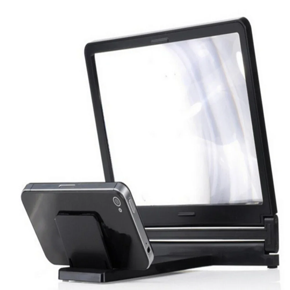 3D Mobile Phone Screen Magnifier Amplifying Stand Movie Portable Foldable Desktop Bracket Glass Smartphone Holder