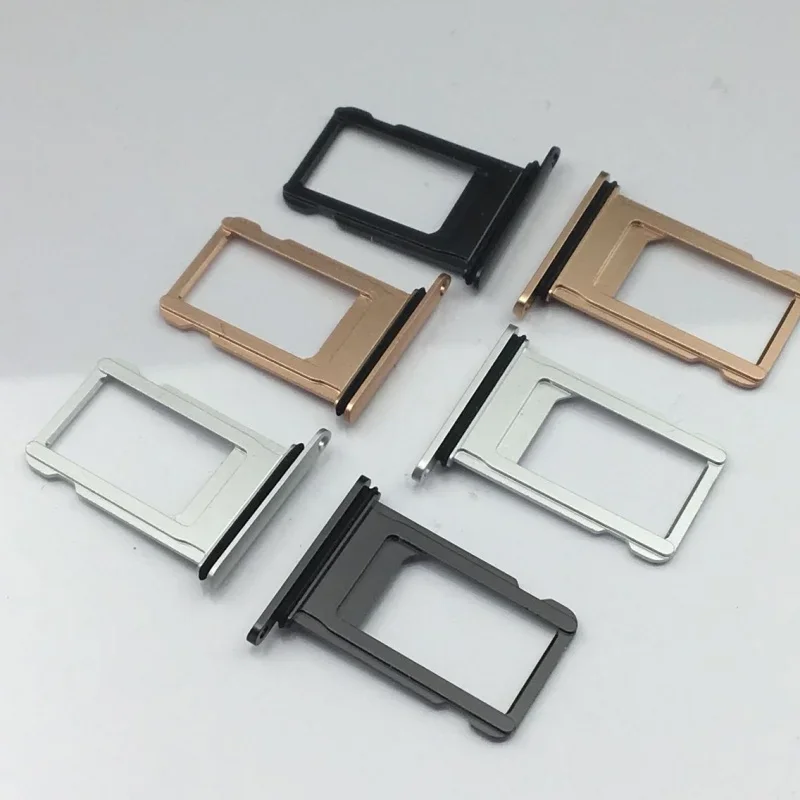 SIM Card Tray For iPhone 8 8 Plus 8P 8+ X Nano Sim Card Tray Sim Tray Holder Sim Adaptor Silver Gold Blak Red