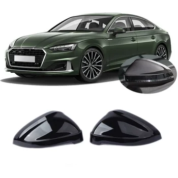 Für audi a4 s4 b9 8w a5 s5 8t f5 2017-2024 kohle faser hydro-getaucht oder glänzend schwarz seitens piegel rückspiegel abdeckung