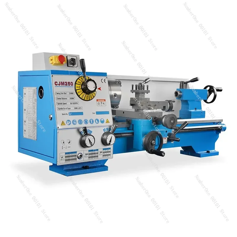 CJM250 Desktop Metal Lathe, Household Small Thread Turning Machine Equipped with Chuck and Tool Holder