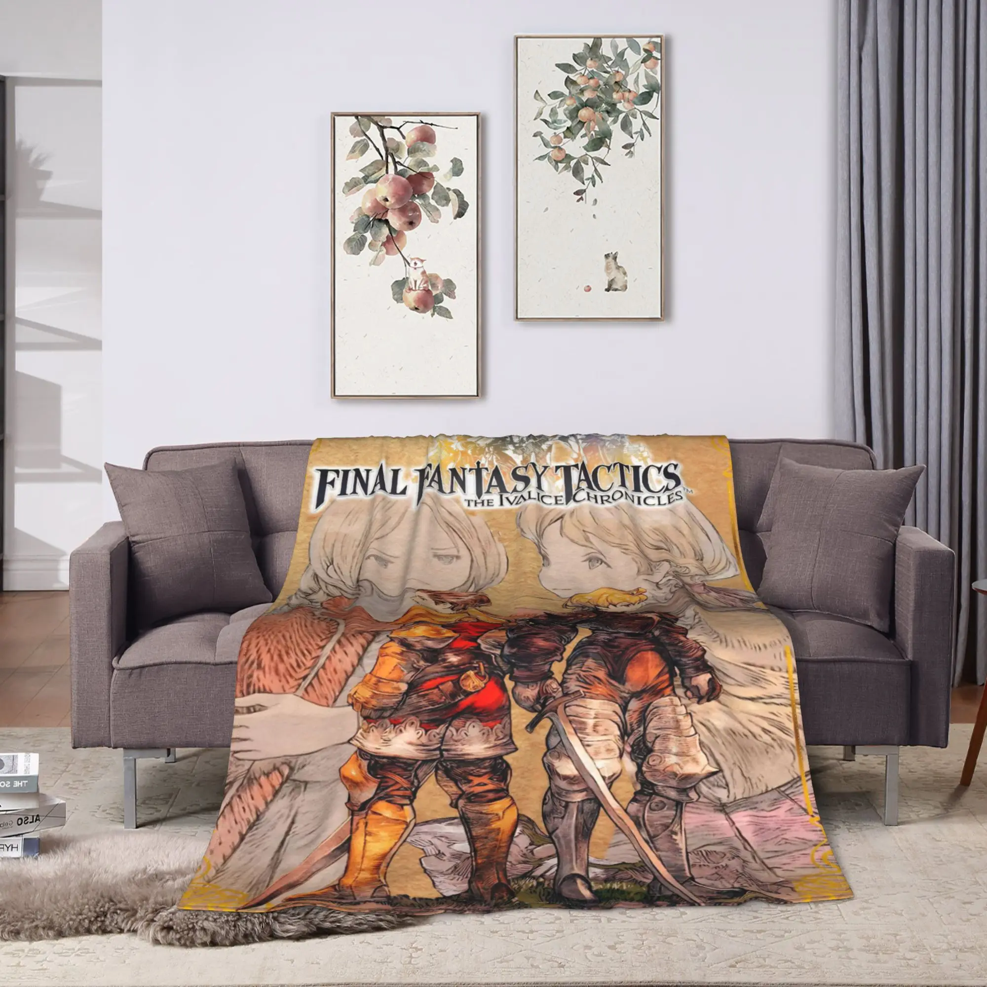 Final Fantasy Tactics Flannel Blanket  Soft Bedding Throws for Bedroom Travel Graphic Bedspread Sofa Bed Cover