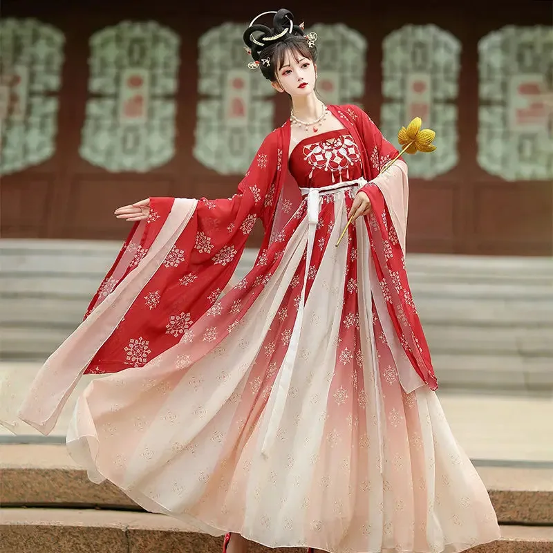 

Ancient Traditional Chinese Women Elegant Hanfu Dress Fairy Embroidery Stage Folk Dance Costume Retro Song Dynasty Sets