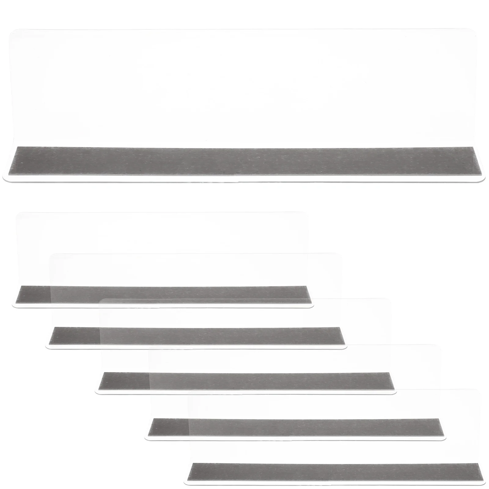 

6pcs Magnetic Shelf Dividers 20x4 3x7 5cm Transparent PVC Supermarket Grocery Storage ganizers L Shape Easy Install Clear