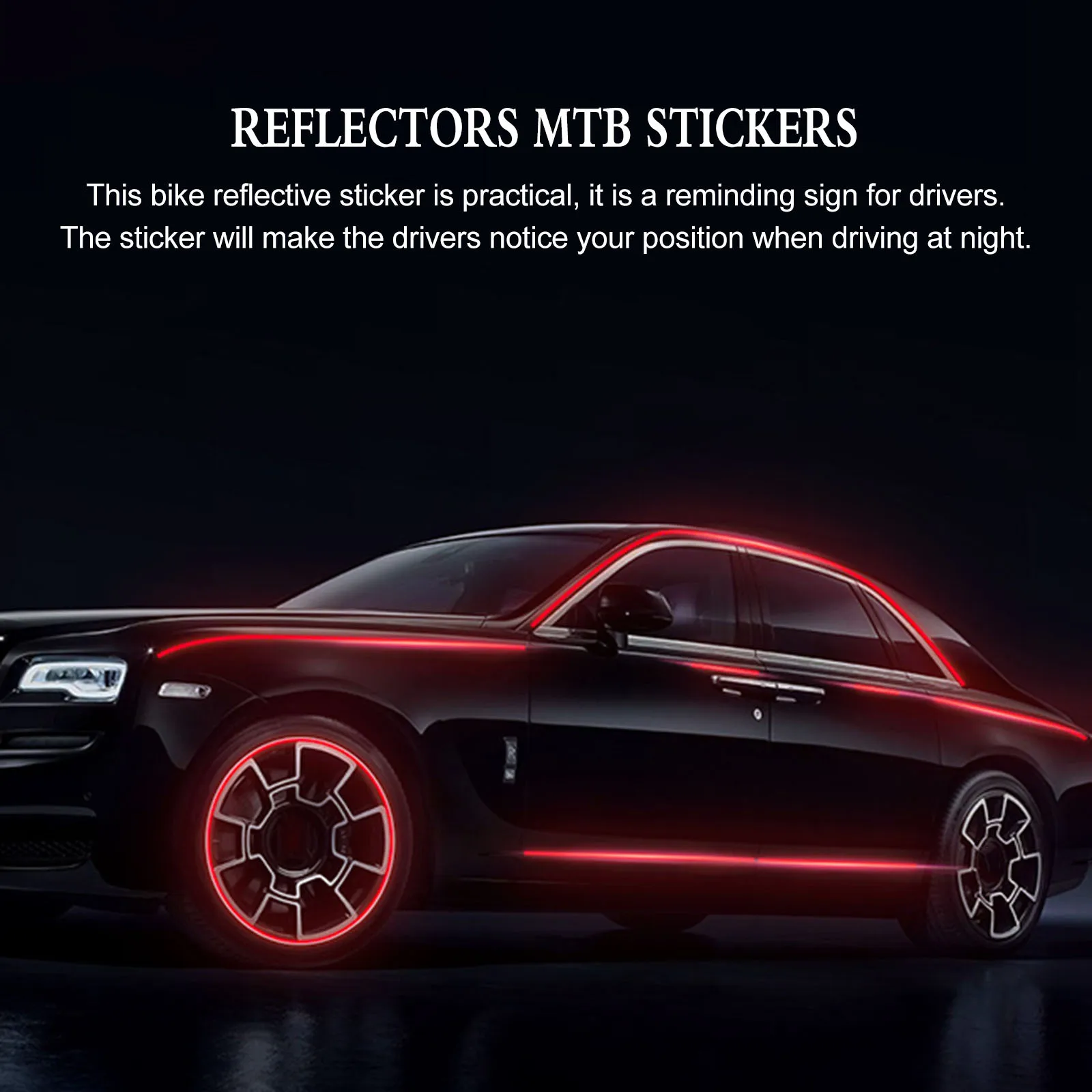 

Reflective Bike Stickers Luminous Decals Waterproof Strong Reflection Night Driving Safety Bike Night Sticker Luminous Sticker