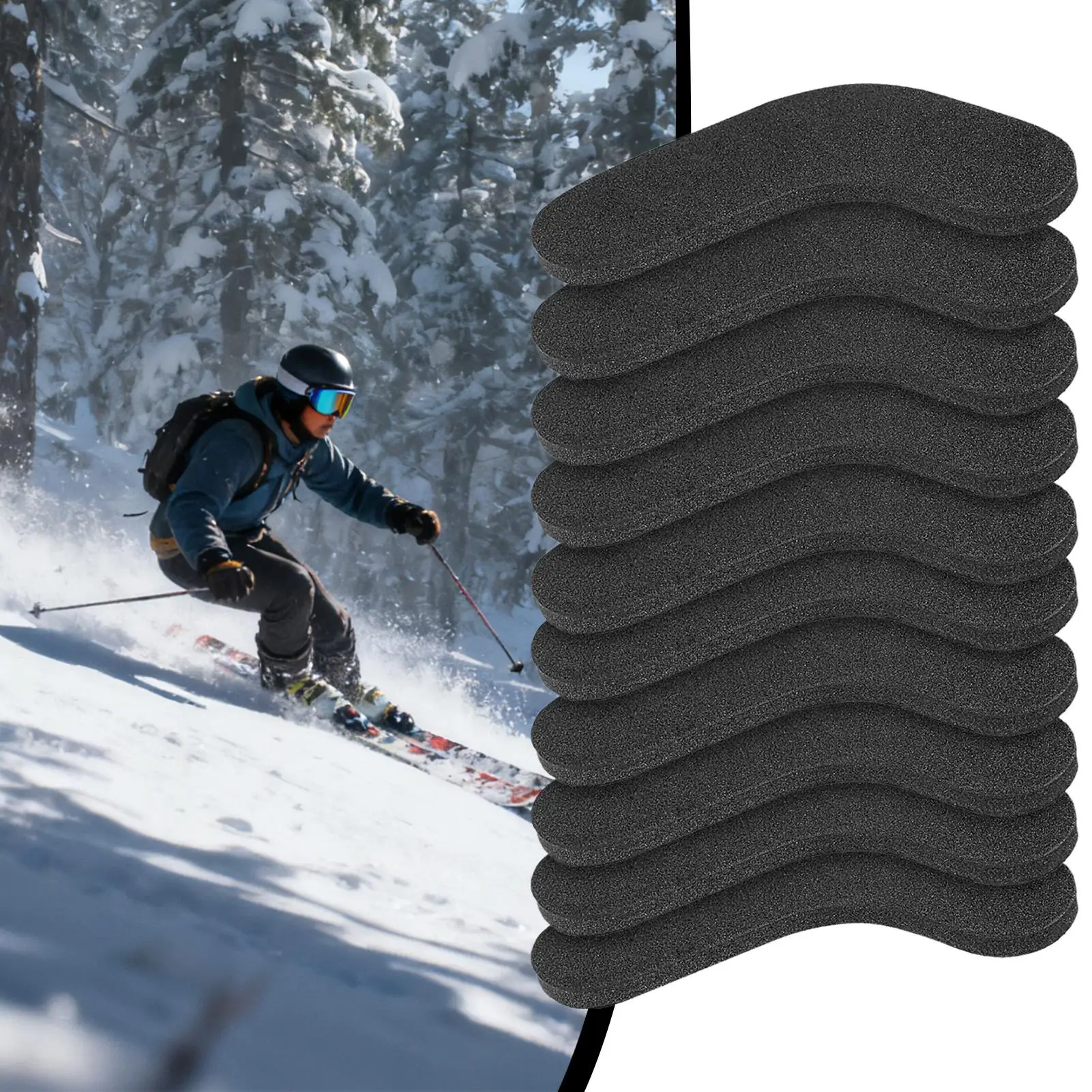

Ski Boot Fitting Pads 10 Pieces Self-Adhesive EVA Foam Protective Gear Ski Ankle Protection Foam Padding for Hiking Mountain