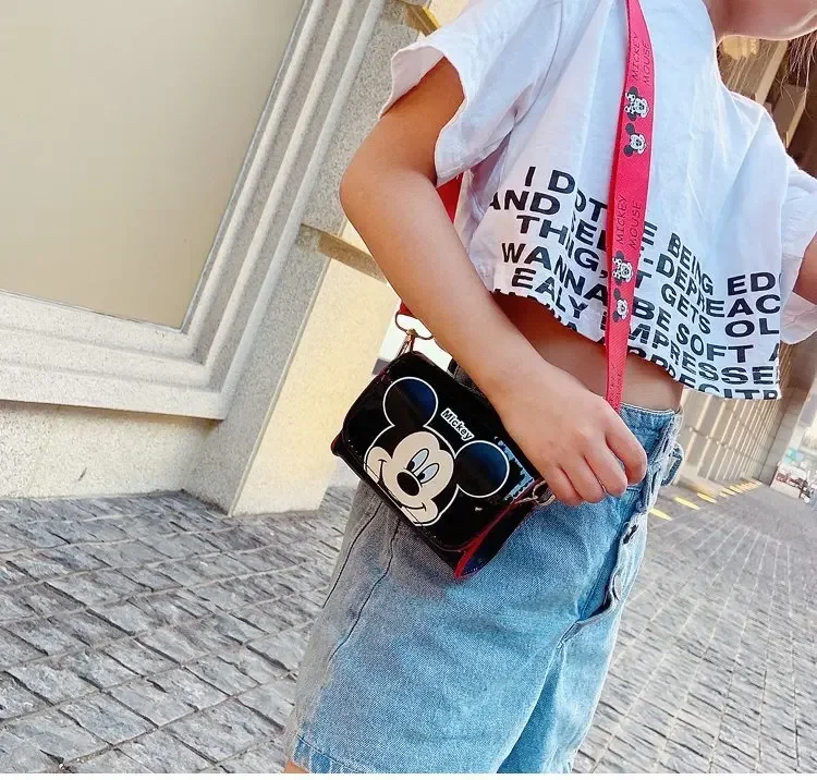 Disney New Shoulder Bag Mickey Mouse Cute Mini Crossbody Bag Children\'s Wallet Minnie Mickey Mouse Cartoon Girls Side Bag