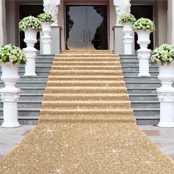 Glitter Rug for Wedding Christmas Thanksgiving Outdoor Accessories, Wedding Party Corridor Rug (Glitter Champagne Gold, 1.2mx6m