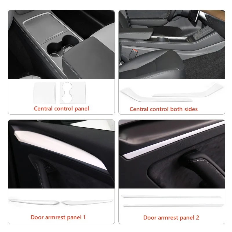 Per Tesla Model Y 3 Central Control cruscotto pannello porta tazza d\'acqua striscia di rivestimento colore bianco accessori interni auto modifica