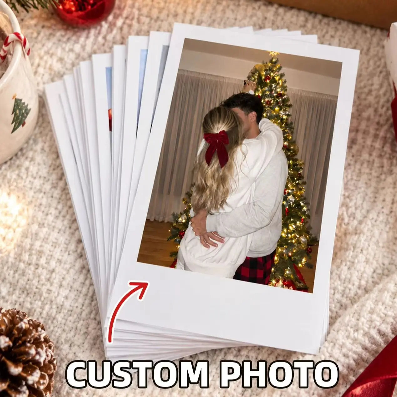 1/3/5Pcs Custom Photo Booth Prints,Polaroid Custom Photo,Personalized Couple Gifts for Christmas,Custom Unique Keepsake Presents