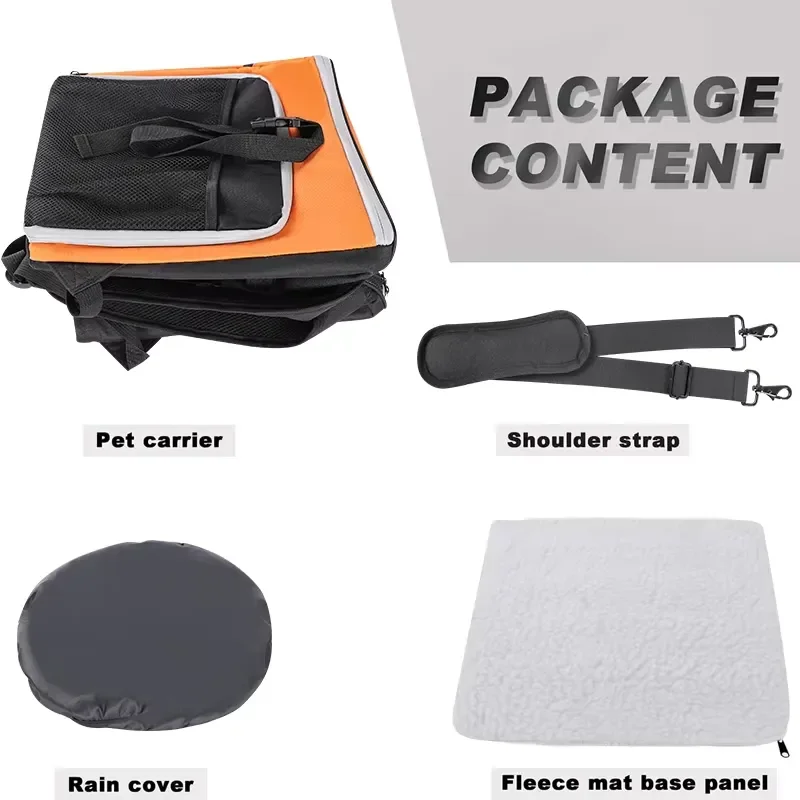 for Outdoor Travel Bike Sports Cat Dog Carrier Case Bicycle Front Dog Bag Basket Bicycle Pet Carrier with Rain Cover view 4