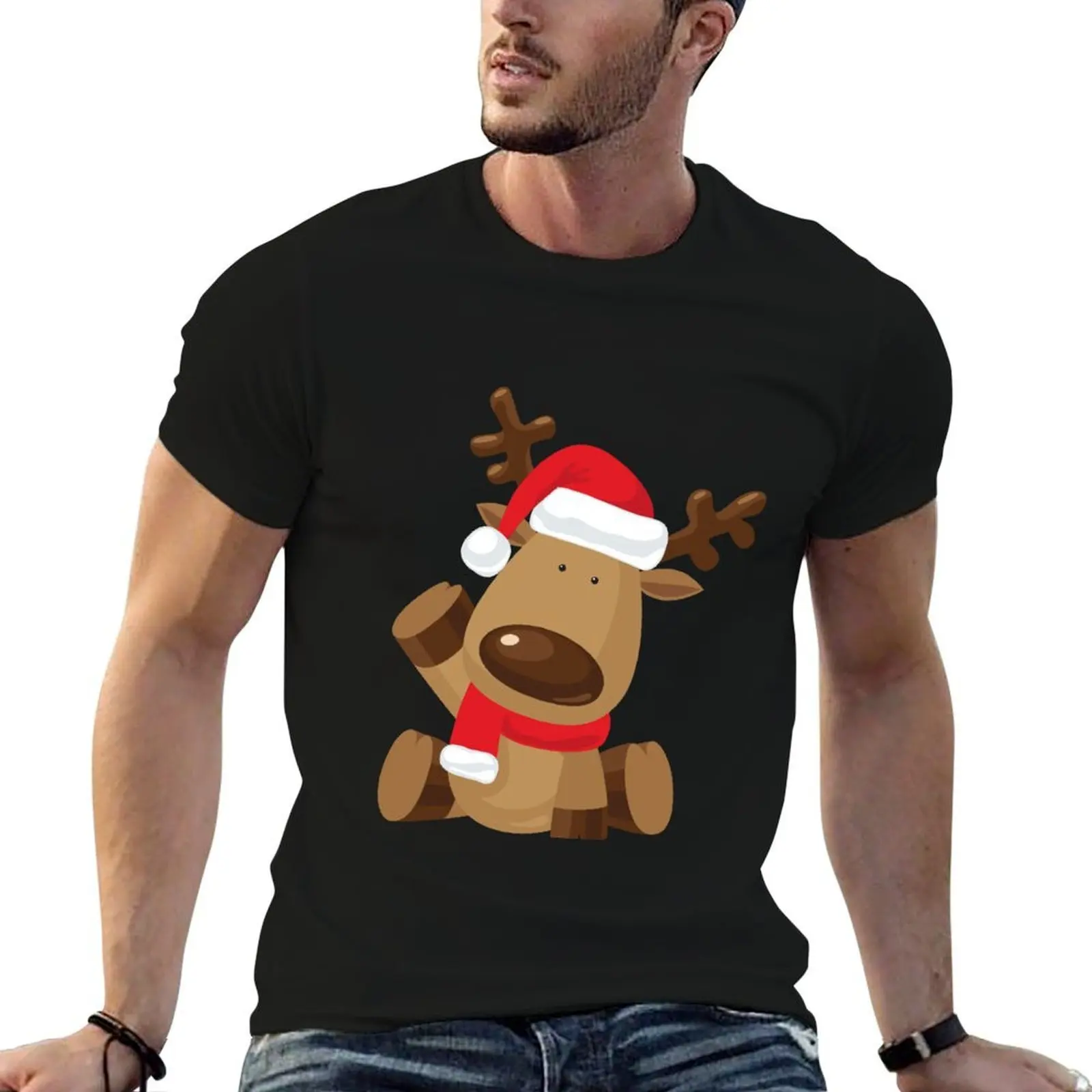 

Adorable Reindeer T-Shirt funny t shirts dark humor cotton t shirts high quality T-Shirt