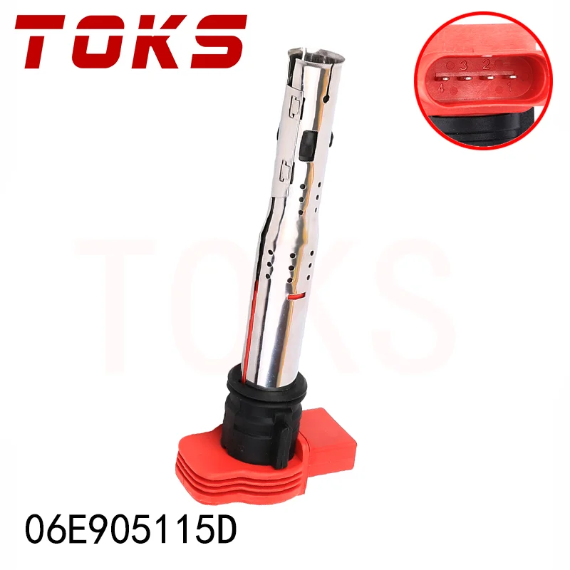 TOKS 1pc 06E905115D Ignition Coil For VW Audi Jetta Golf Passat Tiguan CC A3/4/5/6/7/8 TT Q3/5 R8 06E905115 car part accessories