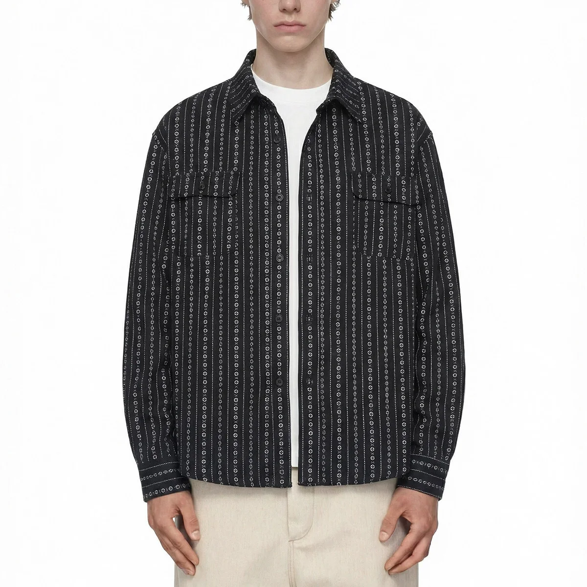 

Men Women Japanese Streetwear Fashion Oversize Loose Casual Long Sleeve Stripe Shirts Campus Boys Girls Plus Size Shirt Blouses