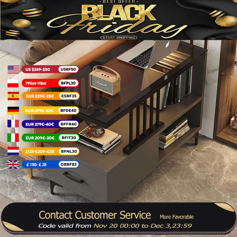 Design Clear Black Coffee Tables Living Room Glass White Home Coffee Tables Side Modern Mdf Mesa De Centro De Sala Furniture