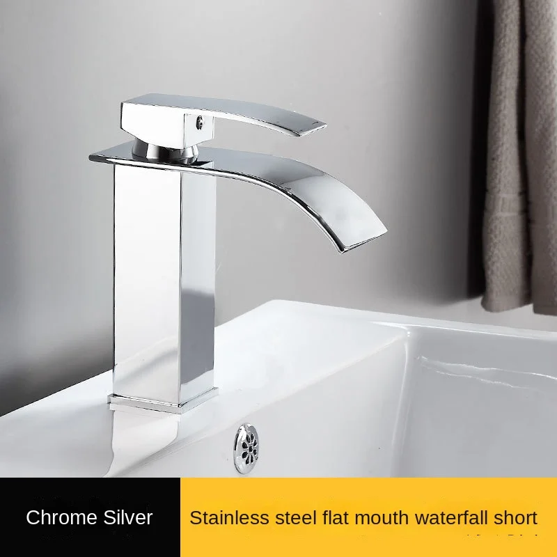 

1PC Matte Black or Silvery Bathroom Basin Facuet Deck Mount Single Handle Single Hole Hot and Cold Water Mixer Tap