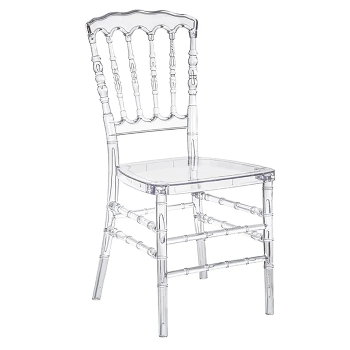 24pcs)Acrylic Transparent Crown Chiavari Crystal Dining Chairs for Wedding