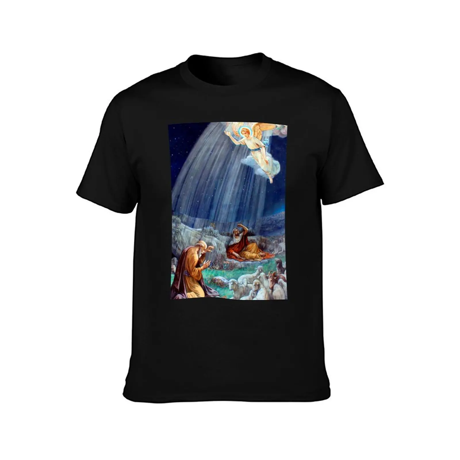 Bethlehem Shepherds T-Shirt, Summer Casual Cotton Tee, Oversized Streetwear Tops, Vintage Graphic Print, Loose Fit Short Sleeve
