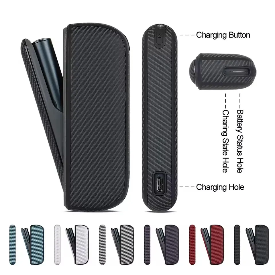 

New Design Full Protection Case Colorful Pinstripes PU leather Cover for IQOS iLumai Case Sleeve