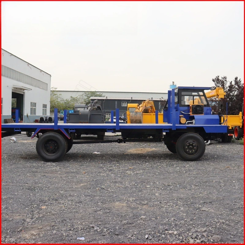 Agricultural vehicle four-wheel drive extended mountain pulling bamboo farmland pulling sugarcane 10 tons 16 tons load four