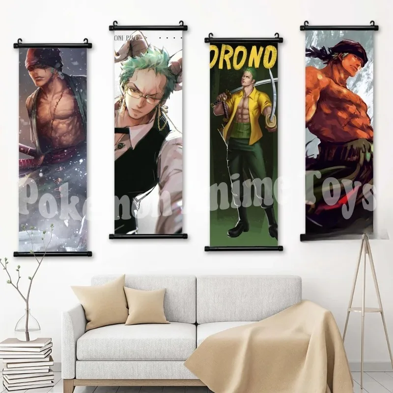 Muur Kunstwerk Anime Canvas Luffy Een Stuk Foto Nami Print Roronoa Zoro Poster Sanji Opknoping Schilderen Scrolls Kamer Home Decor