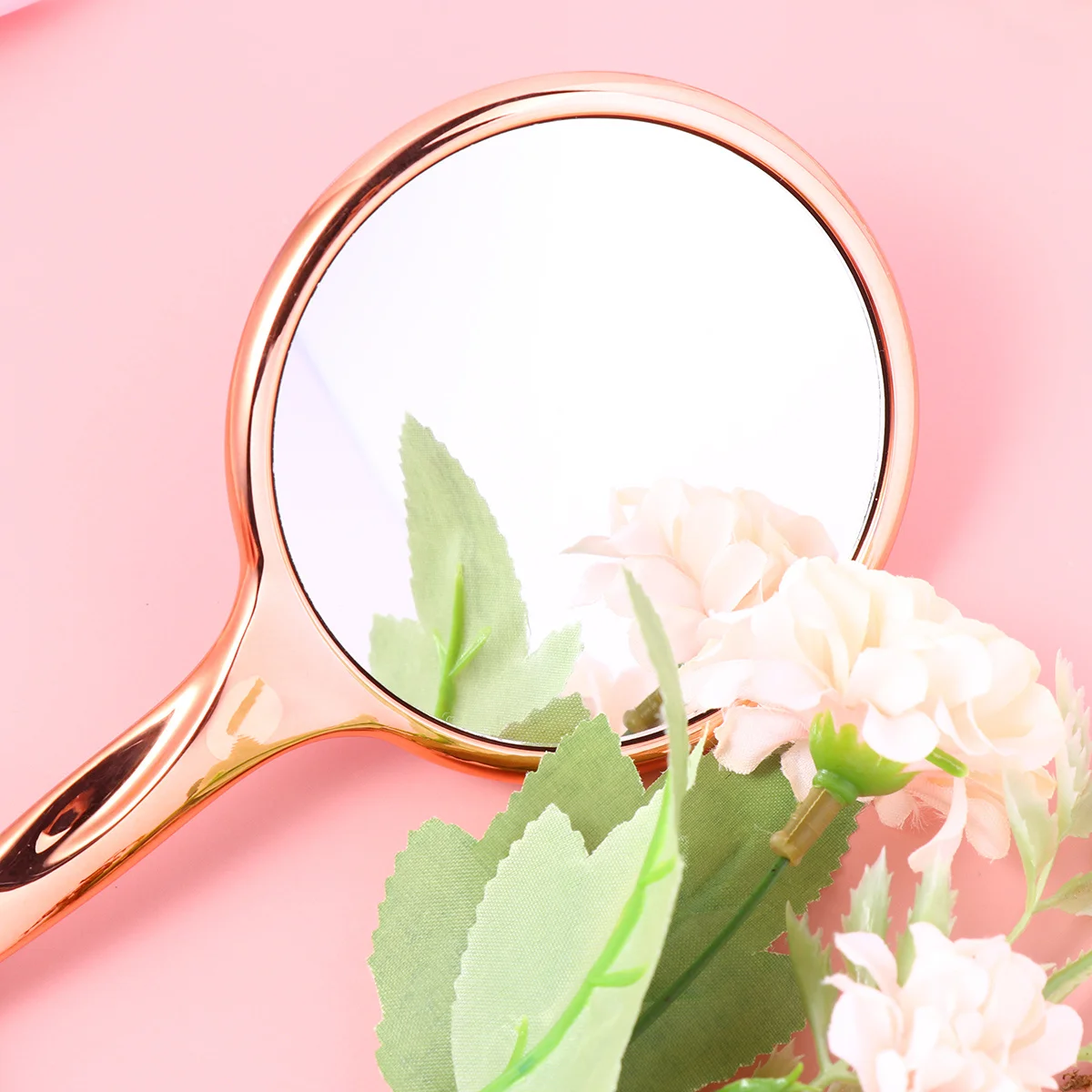 Mini miroir de maquillage rond Portable rose, miroir Compact à motif licorne élégant pour la maison, le Salon et les voyages