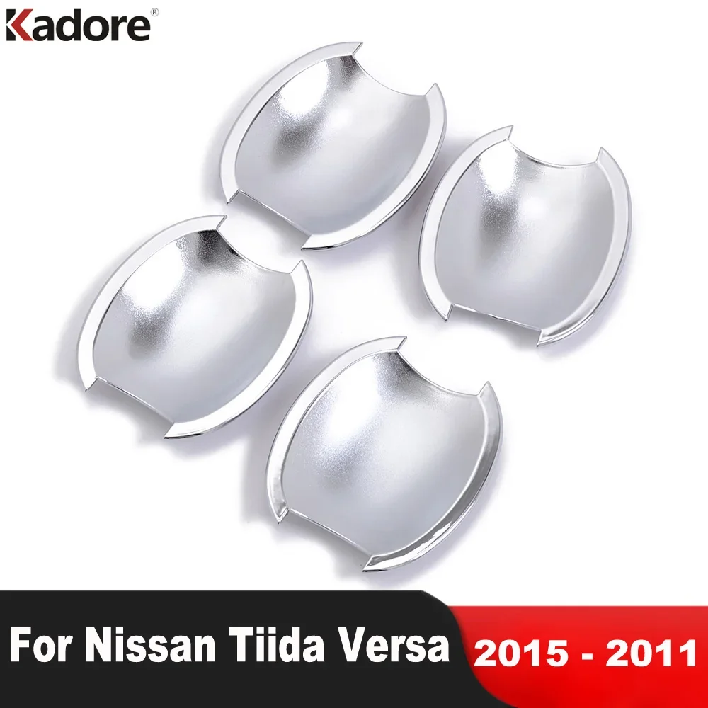 

Боковая дверная ручка, чаша, накладка на чашку для Nissan Tiida Versa 2005-2007 2008 2009 2010 2011, хромированный автомобильный молдинг, декоративные аксессуары