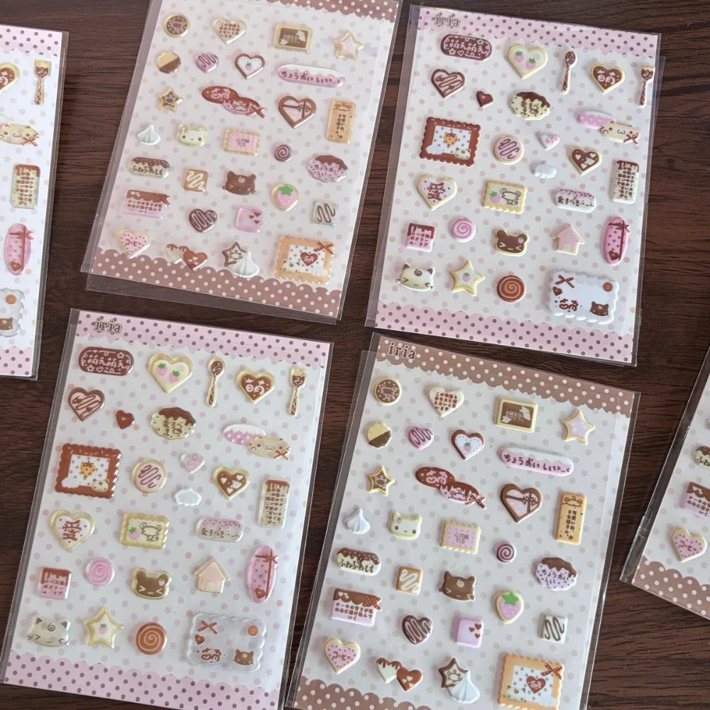 

3D Retro Cartoon Fish Cat Frosting Foam Stickers Cream Cake Cookie Decals for Phone Case CCD Camera Puffy Guka Sticker Pack
