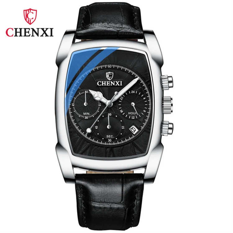 CHENXI 909 New Man WristWatch Business Chronograph Men Watch Military Top Brand Luxury Genuine Leather Business Sport Male Clock