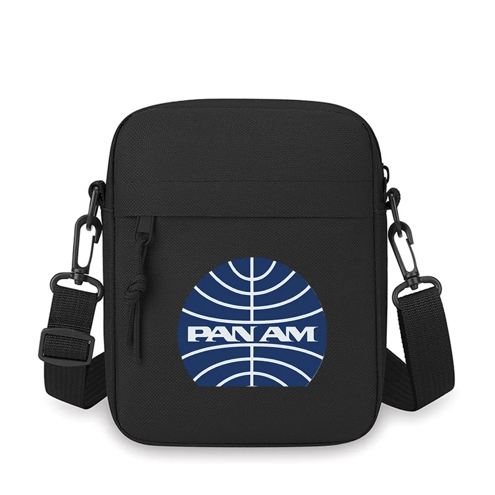 

Blue globe white Pan Am logo Men Crossbody Bag Single Shoulder Women Cartoon Anime Film Printing Design Unisex
