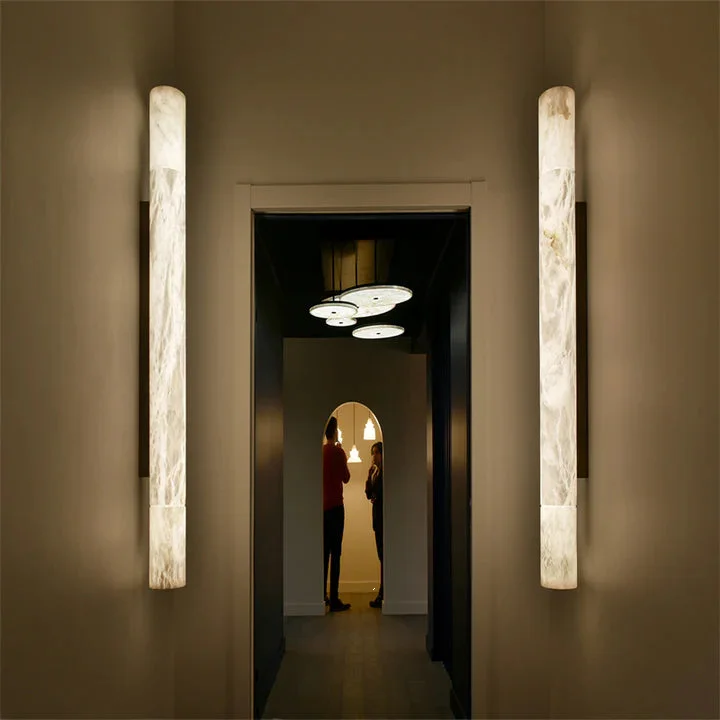 

Marble Linear Wall Sconces: Natural Veined Stone Design with Soft Diffused Glow, Elevating Elegant and Luxurious Ambiance