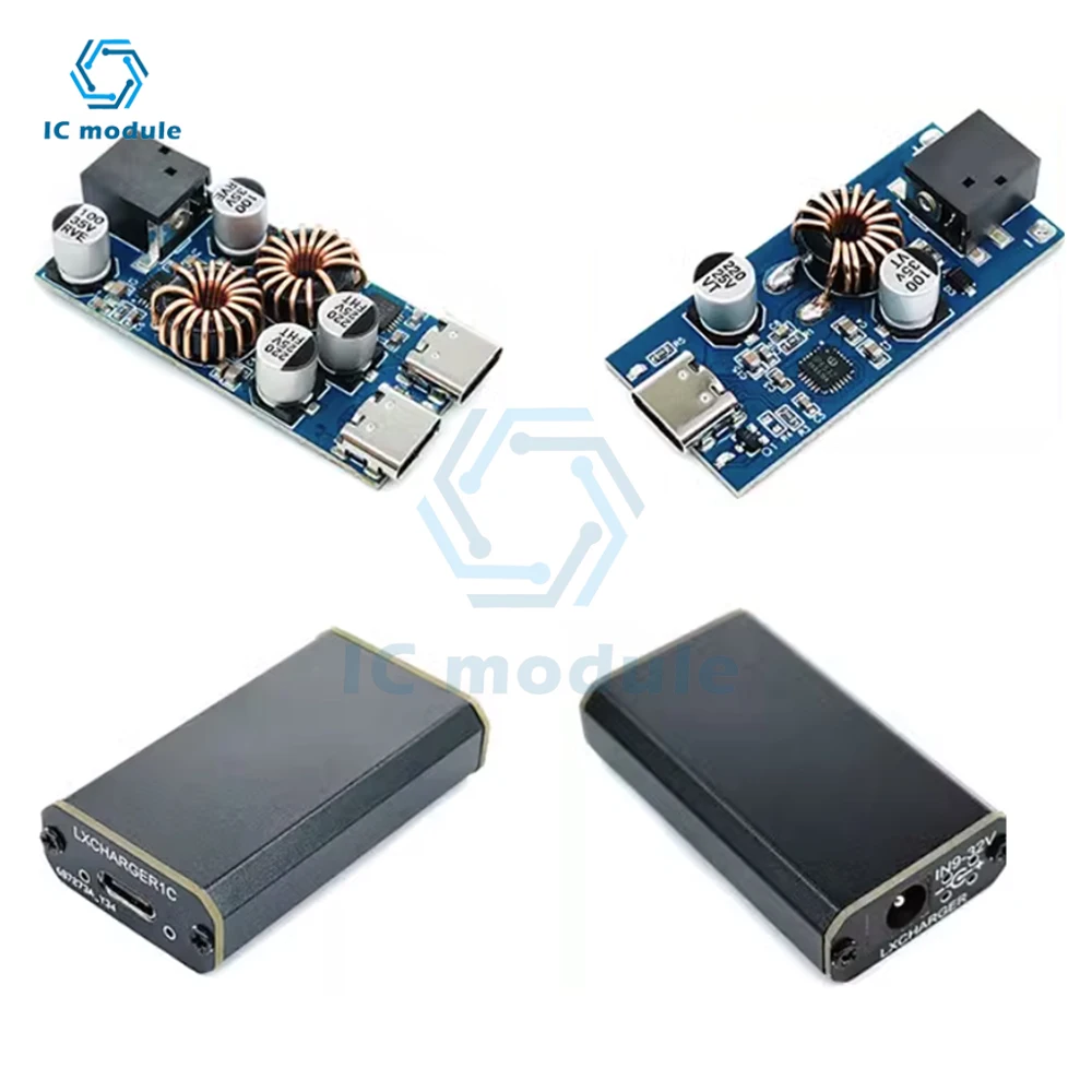 Double USB Type-C 30W charging board fast charging support protocol PD3.0/PPS/QC3.0 DC step-down DIY modification module