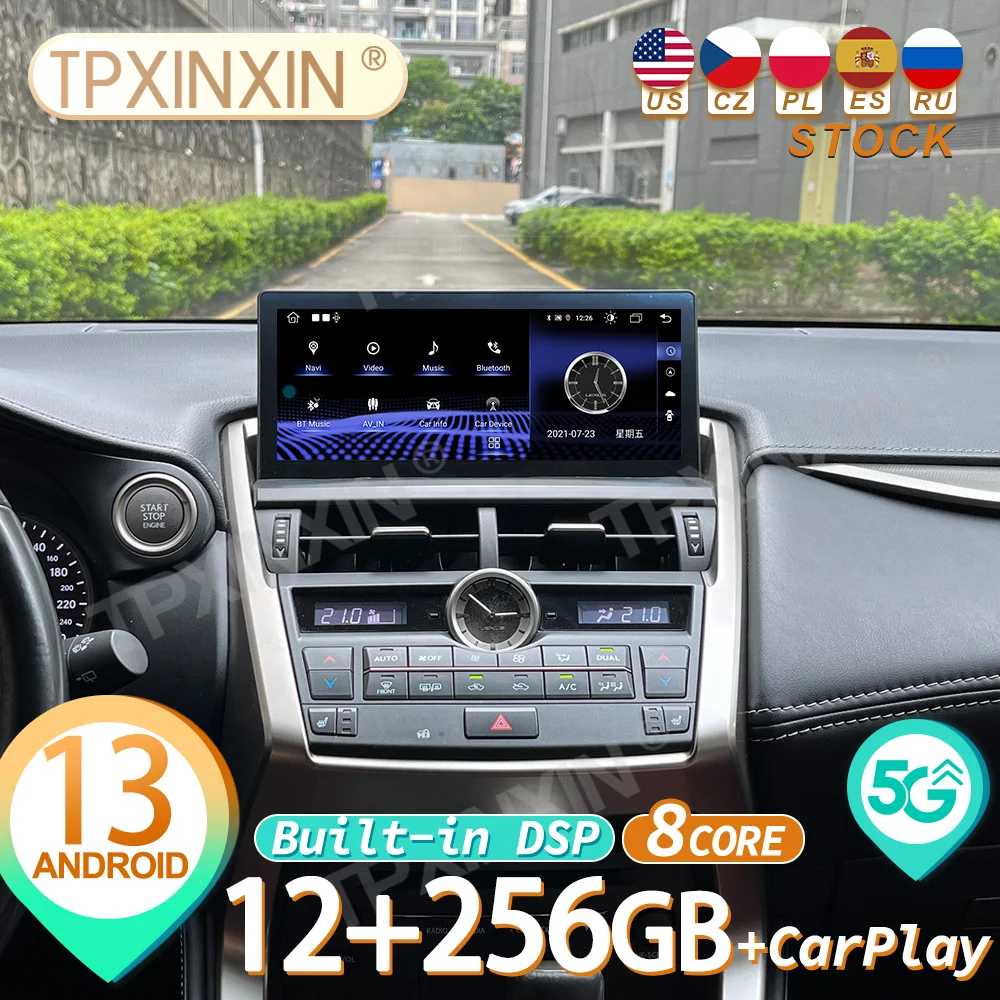 

Автомобильный мультимедийный плеер Qualcomm, Android, стерео, Carplay, для Lexus NX 2014 ~ 2020, GPS-навигация, IPS