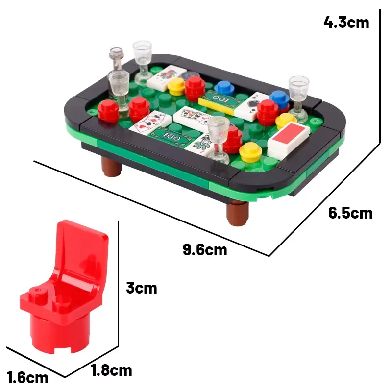 MOC Scene Accessories Building Blocks Mahjong Game Machine Poker Table Titanic Yacht Containerized Ship Submarine Bricks Toys