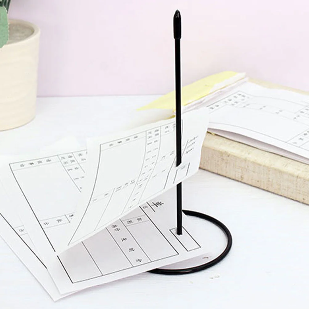 Titular do bilhete com Spike Stick, Recibos, Cheque Bill Fork, Straight Rod Papel, Restaurante Verifique Spindle, Desk