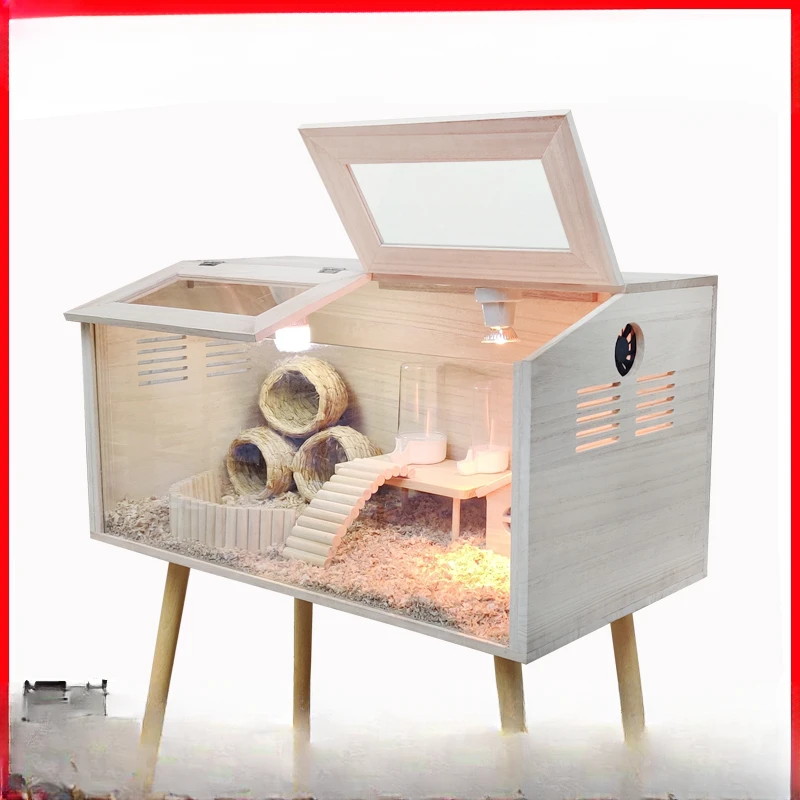 Rutin chicken breeding box, solid wood box, brooding special hamster cage, pet insulation breeding, Luding chicken house, den